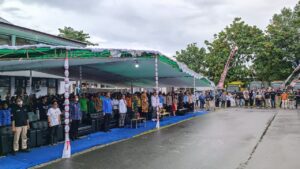 Wali Kota Tatong Bara Menghadiri Serah Terima Kirab Pemilu Tahun 2024